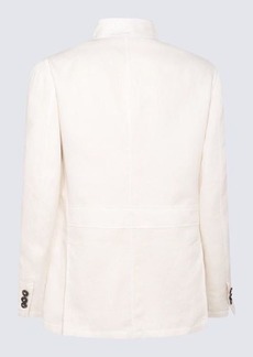 BRIONI WHITE LEATHER CASUAL JACKET