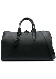Brioni grained-texture leather travel bag