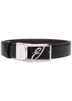 Brioni logo-plaque leather belt