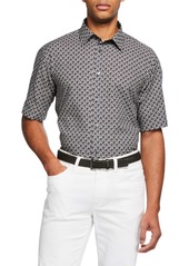 Brioni Men's Geometric Point-Collar Sport Shirt