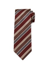 Brioni Men's Multi Repp-Stripe Silk Tie