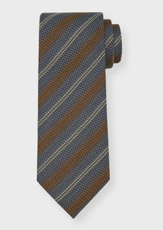 Brioni Men's Textured Stripe Silk Tie