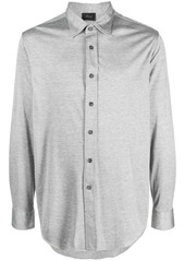 Brioni mélange-effect button shirt