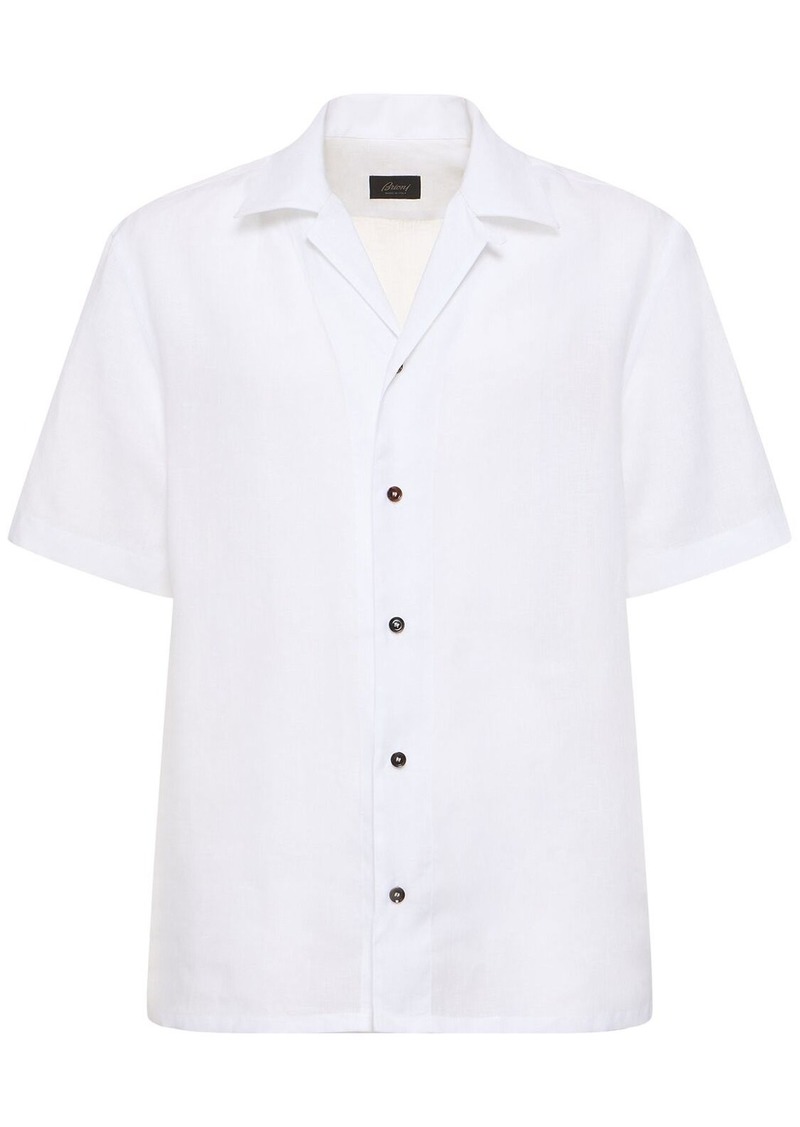 Brioni Short Sleeve Linen Shirt