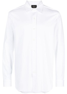 Brioni spread-collar cotton shirt