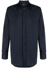 Brioni spread-collar cotton shirt