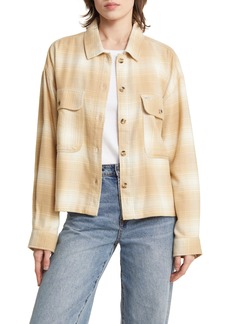 Brixton Bowery Plaid Cotton Flannel Button-Up Shirt in Sesame/Off White at Nordstrom Rack