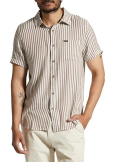 Brixton Charter Classic Fit Stripe Short Sleeve Button-Up Shirt