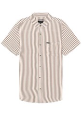 Brixton Charter Herringbone Stripe Short Sleeve Shirt
