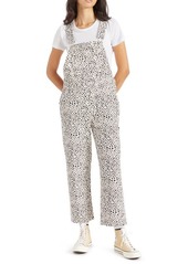 Brixton Christina Houndstooth Crop Flare Leg Overalls in Beige Cheetah at Nordstrom