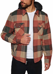 Brixton Men's Bowery Relaxed Fit Flannel Jacket Black/red L