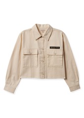 Brixton Private Cotton Crop Overshirt in Whitecap at Nordstrom Rack