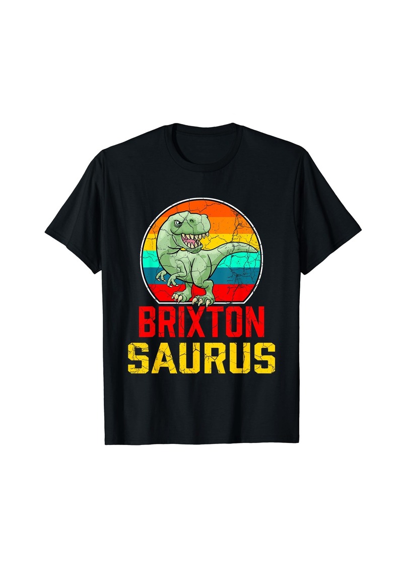 Brixton Saurus Family Reunion Last Name Team Funny Custom T-Shirt