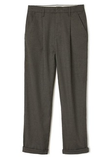 Brixton Victory High Waist Wide Leg Ankle Pants in Black/Grey at Nordstrom