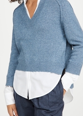 Brochu Walker Alum V Neck Layered Looker Sweater