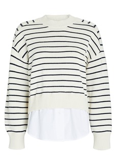 Brochu Walker Eden Layered Striped Cotton-Cashmere Sweater