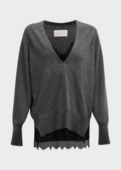 Brochu Walker Lace-Trim Layered Pullover