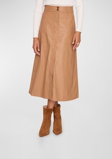 Brochu Walker Mica A-Line Vegan Leather Midi Skirt