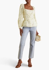 Brock Collection - Thelma floral-print linen and cotton-blend blouse - Yellow - US 6