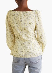Brock Collection - Thelma floral-print linen and cotton-blend blouse - Yellow - US 6