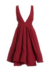 Brock Collection - Women's Quesyn Bow-Detailed Linen Mini Dress - Burgundy - Moda Operandi