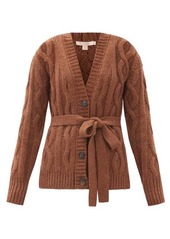Brock Collection Ramo belted cable-knitted cashmere cardigan