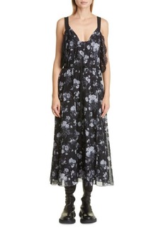 Brock Collection Floral Silk & Lace Dress in Oxford at Nordstrom