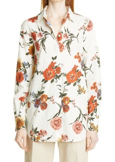 Brock Collection Sibilla Floral Print Cotton Blouse in Natural at Nordstrom