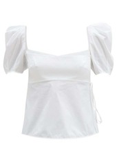 Brock Collection Square-neck cotton-blend poplin blouse