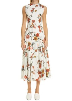 Brock Collection Teena Floral Print Fit & Flare Midi Dress in Natural at Nordstrom