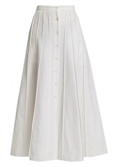 Brock Collection Flamed Cotton Sonia A-Line Midi Skirt