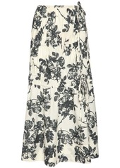 Brock Collection Floral Print Cotton Poplin Midi Skirt
