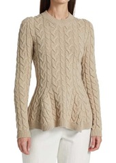 Brock Collection Peplum Cable Knit Sweater