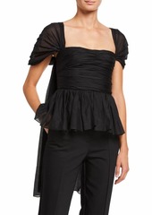 Brock Collection Ruched Fit & Flare Shirt