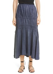 Women's Brock Collection Susanna Ruched Chambray Midi Skirt