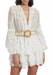 Bronx and Banco Bedouin Lace Belted Minidress