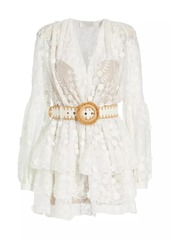 Bronx and Banco Bedouin Lace Belted Minidress