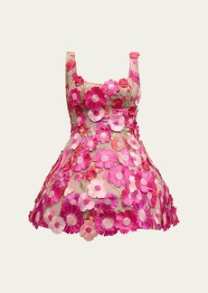 Bronx and Banco Jasmine Floral Applique Fit-&-Flare Mini Dress