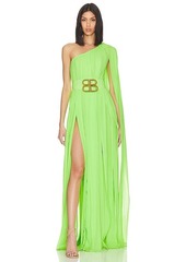 Bronx and Banco Nia Green One Shoulder Gown