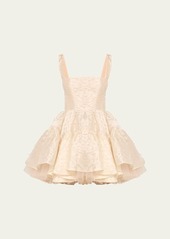 Bronx and Banco Tiara Ruffle Fit-&-Flare Jacquard Mini Dress