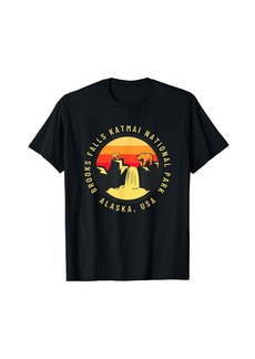 Brooks Alaska Bears on Waterfall Katmai National Park Tourist Gift T-Shirt