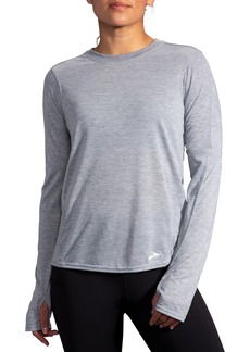 Brooks Distance Long Sleeve Performance T-Shirt in Heather Ash at Nordstrom
