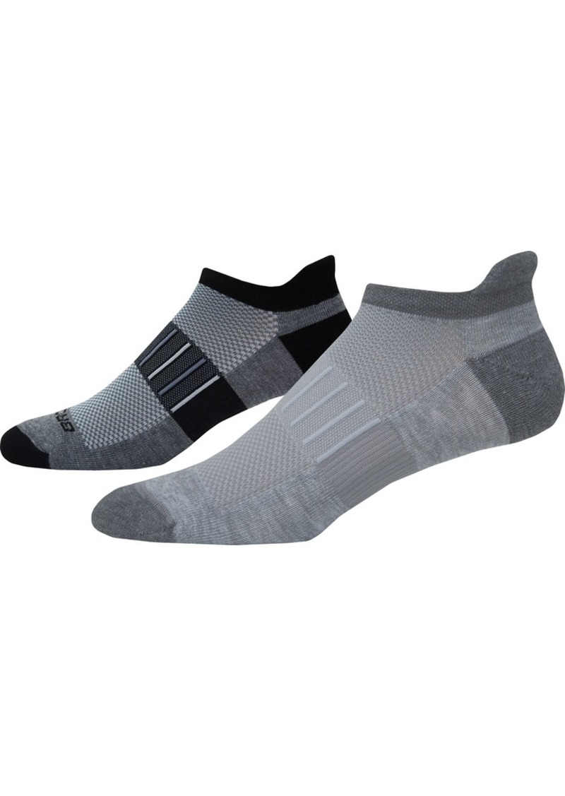 Brooks Ghost Midweight No Show Socks - 2 Pack, Men's, Medium, Black | Father's Day Gift Idea