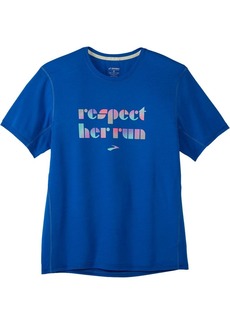 Brooks Men's Empower Her Collection Distance Graphic T-Shirt, Medium, Blue
