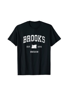 Brooks Oregon OR Vintage Athletic Sports Design T-Shirt