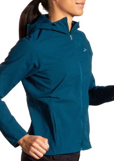 Brooks Women's Canopy Weatherproof Running Jacket, Large, Blue