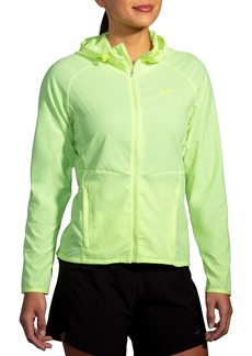 Brooks Women's Canopy Weatherproof Running Jacket, Medium, Green