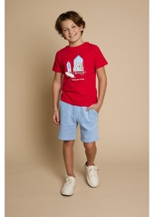 B by Brooks Brothers Big Boys Beach House Graphic T-shirt - Red