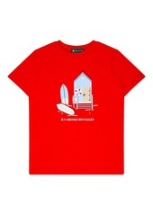 B by Brooks Brothers Big Boys Beach House Graphic T-shirt - Red