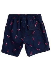 B by Brooks Brothers Big Boys Lobster Print Swim Trunks - Navy